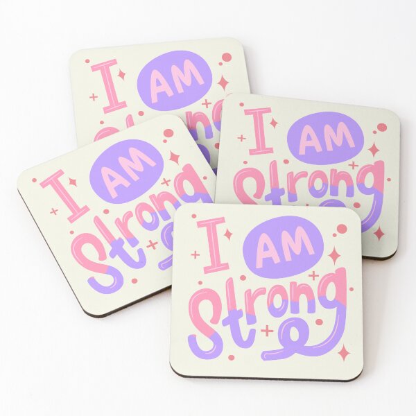 Item preview, Colorful “I’AM Strong” Motivational Typography Desi designed and sold by CreationbyNiki.
