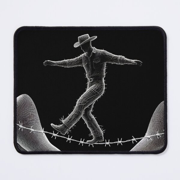 Item preview, Man of Wire on a Barbed Wire Tightrope, Ai Generated Art    designed and sold by ACC .