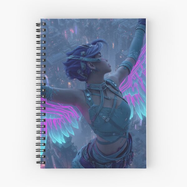 Item preview, Luma, Cyberpunk Winged Guardian Over Futuristic City designed and sold by Carlos Monteiro.