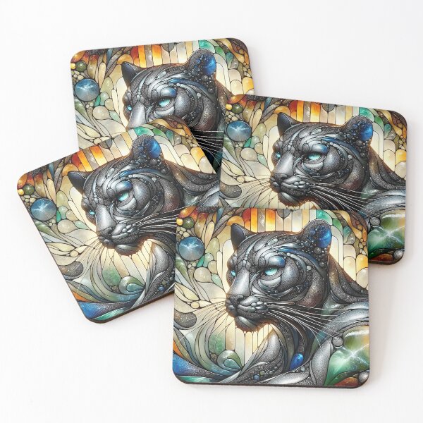 Item preview, The panther in stained glass designed and sold by Seve-IA.