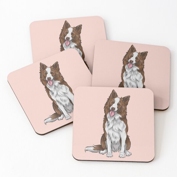 Item preview, Cute Chocolate and White Border Collie Dog designed and sold by shirinsart.