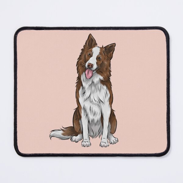 Item preview, Cute Chocolate and White Border Collie Dog designed and sold by shirinsart.