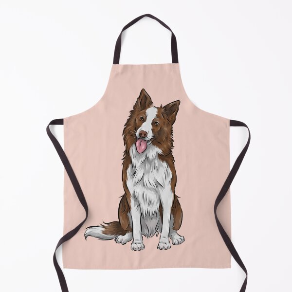 Item preview, Cute Chocolate and White Border Collie Dog designed and sold by shirinsart.