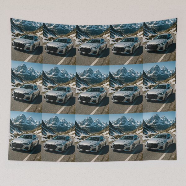 Item preview, Dynamic Family Car Surrounded By Towering Snow Capped Mountain Scenery designed and sold by RevUpDesign.