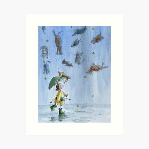 Item preview, Regen von Katzen und Hunden designed and sold by SketchingDoctor.