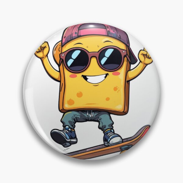 Item preview, Anime Toast Skater – Cool Slice on Wheels designed and sold by PRIME4YOU.