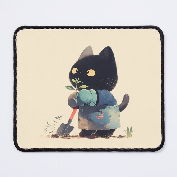Item preview, Black cat gardening designed and sold by WoollenLlama.