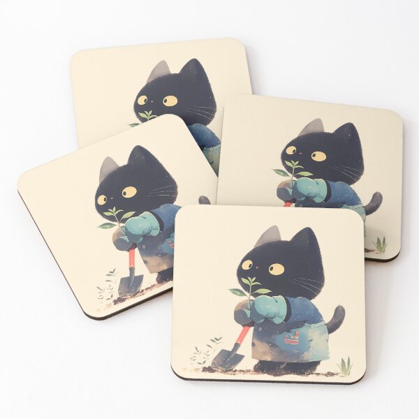Item preview, Black cat gardening designed and sold by WoollenLlama.
