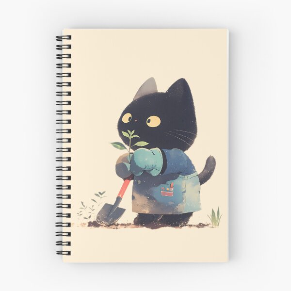 Item preview, Black cat gardening designed and sold by WoollenLlama.