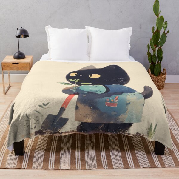 Item preview, Black cat gardening designed and sold by WoollenLlama.