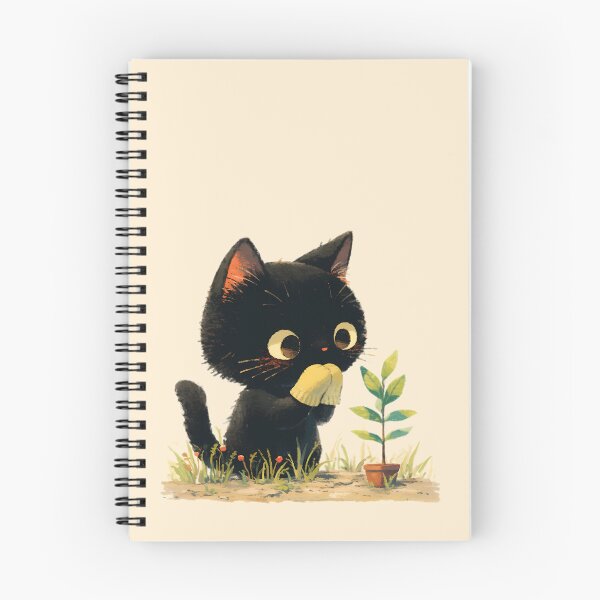 Item preview, Black kitty, the little gardener designed and sold by WoollenLlama.