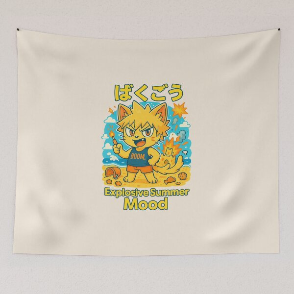 Item preview, Explosive Summer Mood – Beach Cat Edition designed and sold by NyxVerse-Studio.