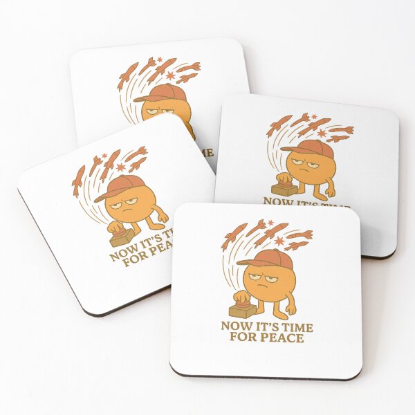 Item preview, Now It’s Time for Peace – Orange with Button and Rockets designed and sold by BeetleDots.