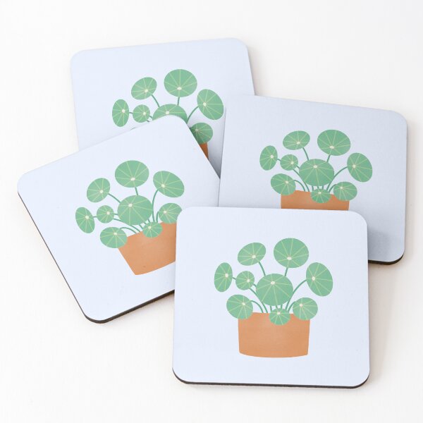 Item preview, cute green potted house plant chinese money plant designed and sold by winterpumpkin.