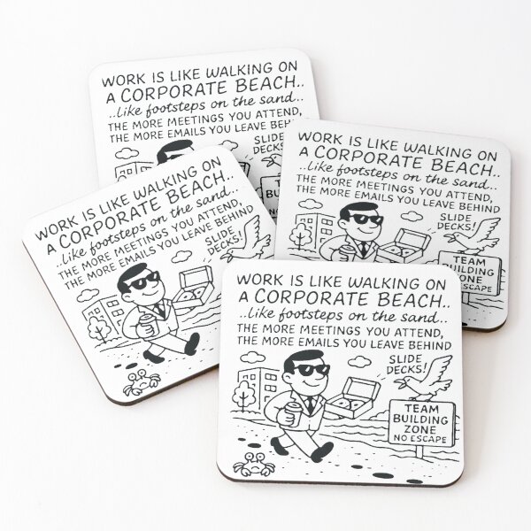 Item preview, Work-Life Wipeout on Corporate Shores designed and sold by DoodleManArt.