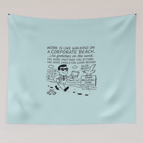 Item preview, Work-Life Wipeout on Corporate Shores designed and sold by DoodleManArt.