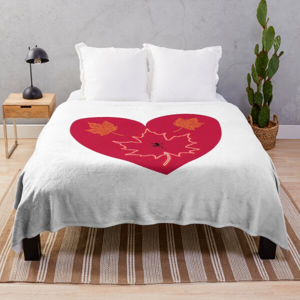 Item preview, Happy Canada D'Eh! – Canada Day Design with Red Heart, Black Frog & Golden Maple Leaves designed and sold by Leap Shop.