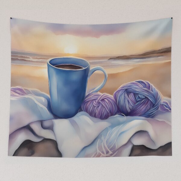 Item preview, Tea and Crochet on the Beach designed and sold by CalmnessbyChoice.
