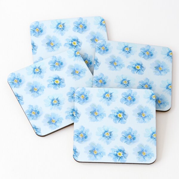 Item preview, Blue Watercolor Flowers designed and sold by Kara Draws.