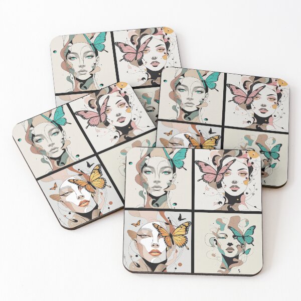 Item preview, Floral Woman Art Butterflies designed and sold by Art&couleurs .