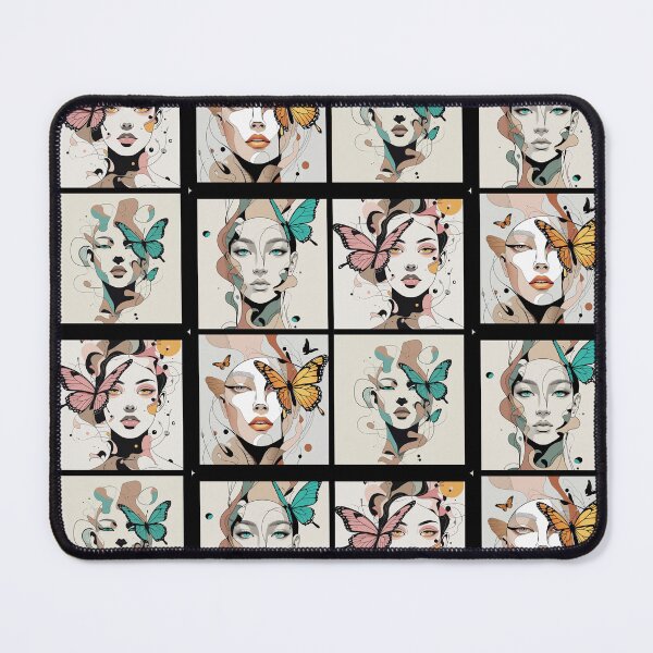 Item preview, Floral Woman Art Butterflies designed and sold by Art&couleurs .