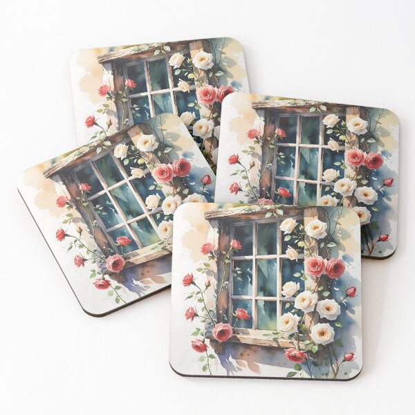 Item preview, Cottage Roses at the Window – Watercolor Garden Charm designed and sold by Mos Thainique.