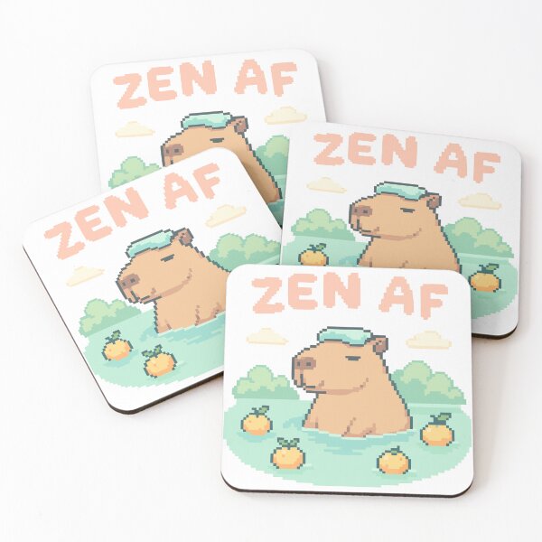 Item preview, Zen AF Capybara – Hot Spring Pixel Art Chill Vibes designed and sold by NaturePixel.
