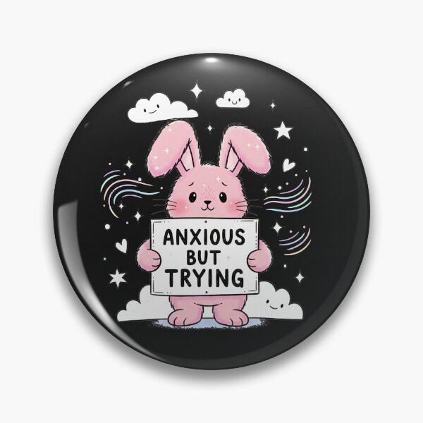 Item preview, Anxious But Trying - Cute Pink Bunny designed and sold by Owcomm.