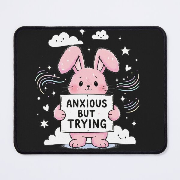 Item preview, Anxious But Trying - Cute Pink Bunny designed and sold by Owcomm.