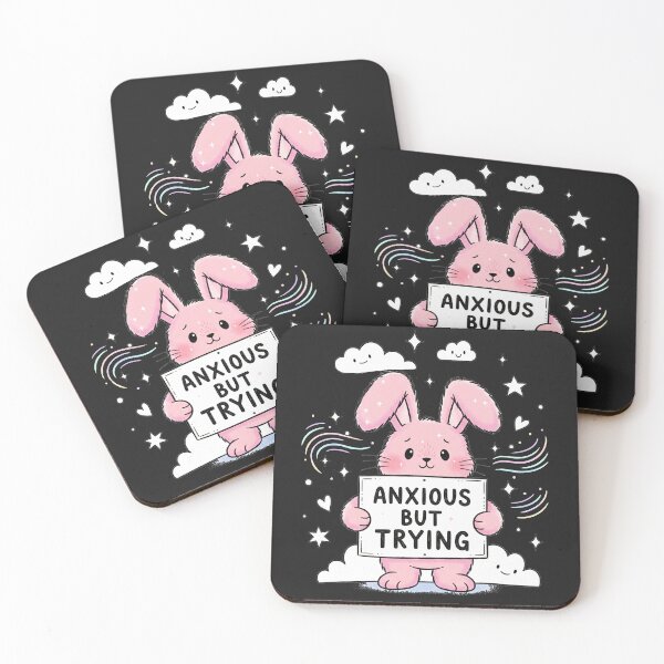 Item preview, Anxious But Trying - Cute Pink Bunny designed and sold by Owcomm.