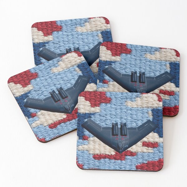 Item preview, Bunker Buster B2 Bomber Patriotic Faux Embroidery Fabric designed and sold by Nicholas Panek.