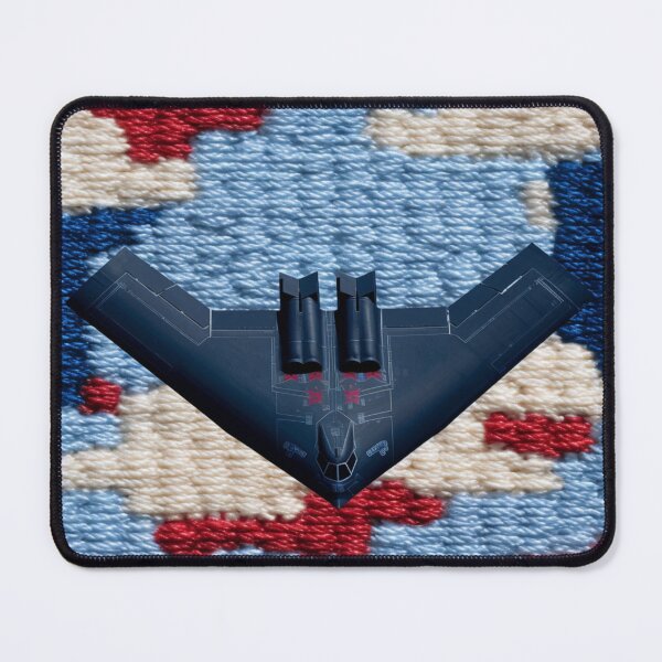 Item preview, Bunker Buster B2 Bomber Patriotic Faux Embroidery Fabric designed and sold by Nicholas Panek.