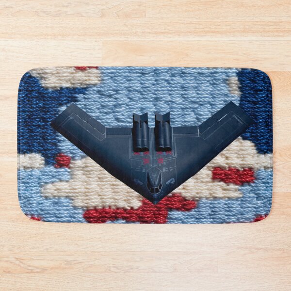 Item preview, Bunker Buster B2 Bomber Patriotic Faux Embroidery Fabric designed and sold by Nicholas Panek.