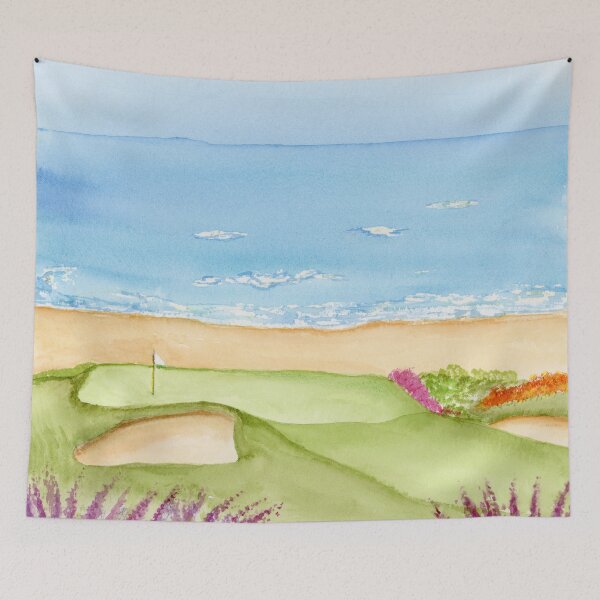 Item preview, Watercolor Golf Course By the Beach designed and sold by daphsam.