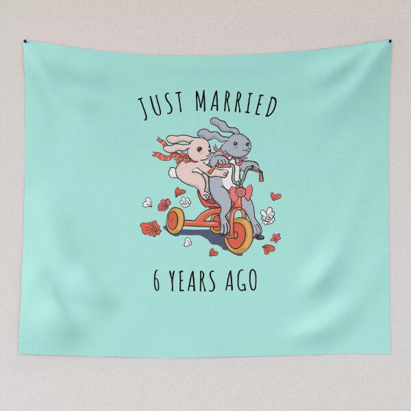 Item preview, Just Married 6 Years Ago - 6th Anniversary Couple Bunnies Tee, Phone Cases And Other Gifts designed and sold by MemWear.