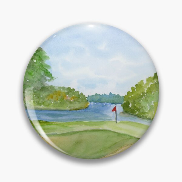 Artikelvorschau, Aquarell-Golfplatz am See entworfen und verkauft von daphsam.