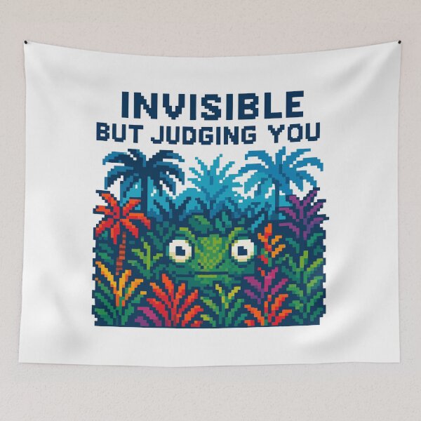 Item preview, Invisible But Judging You – Chameleon Pixel Jungle Humor designed and sold by NaturePixel.