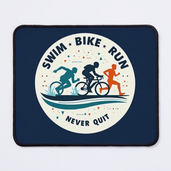 Item preview, Swim Bike Run – Never Quit Motivation Sticker designed and sold by Triathlongram.