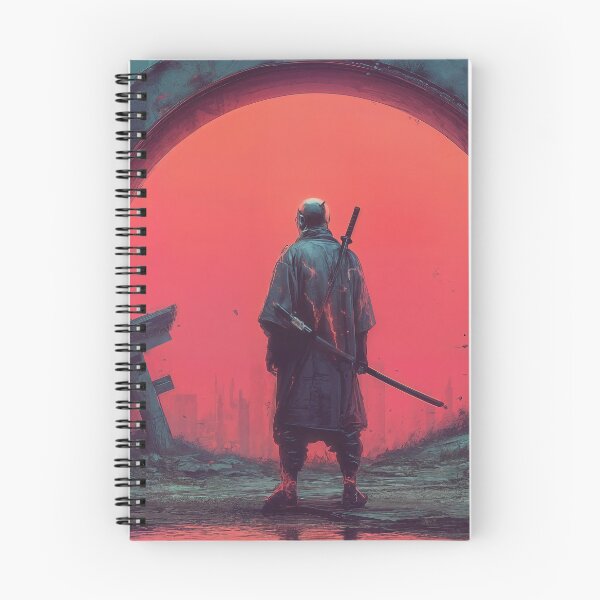 Item preview, Cursed Samurai Warrior Standing Before Red Portal in Ruined City designed and sold by Carlos Monteiro.