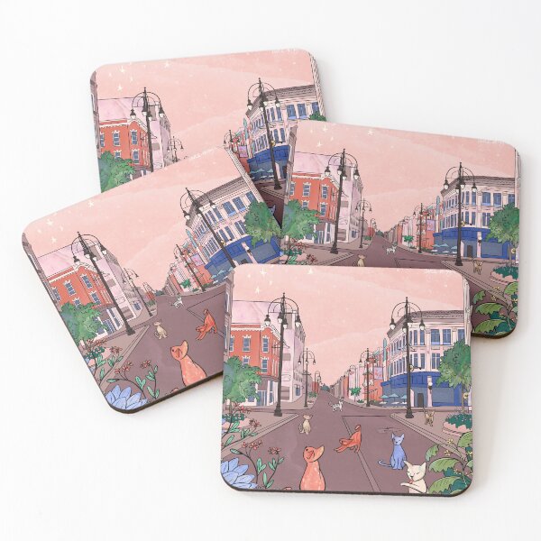 Item preview, Rue des Forges with cats, Trois-Rivieres designed and sold by avec magie.