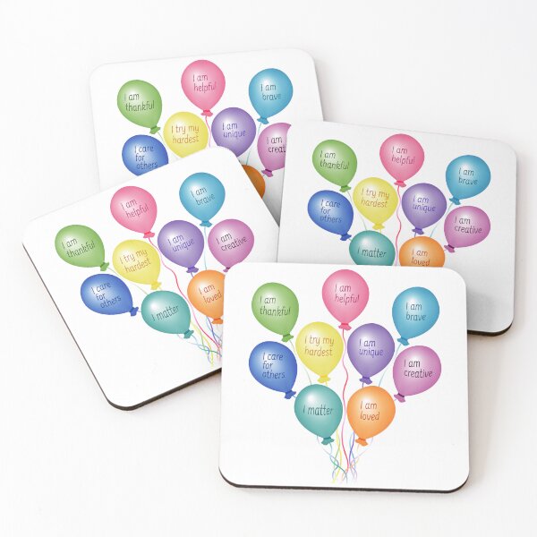 Item preview, Colorful balloons with positive affirmations designed and sold by NataliaVVV.