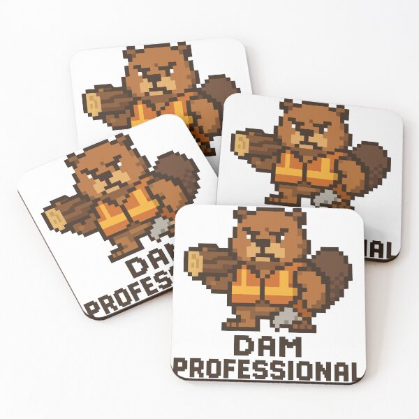 Item preview, Dam Professional – Funny Beaver Pixel Art Construction Scene designed and sold by NaturePixel.