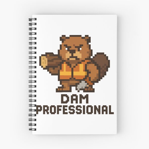 Item preview, Dam Professional – Funny Beaver Pixel Art Construction Scene designed and sold by NaturePixel.