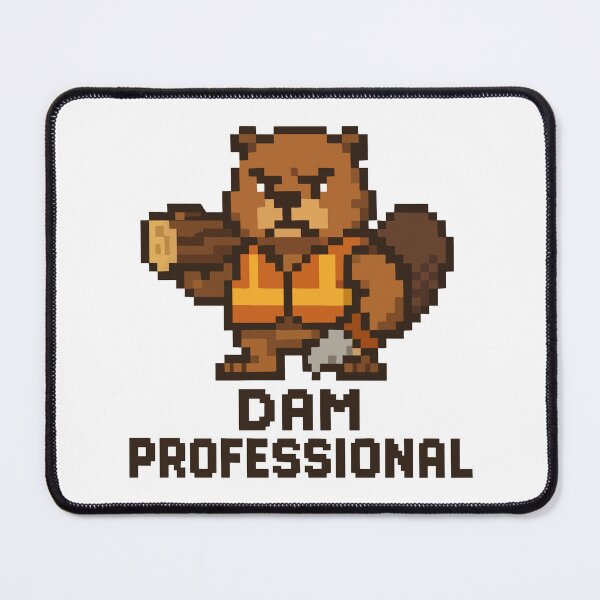Item preview, Dam Professional – Funny Beaver Pixel Art Construction Scene designed and sold by NaturePixel.