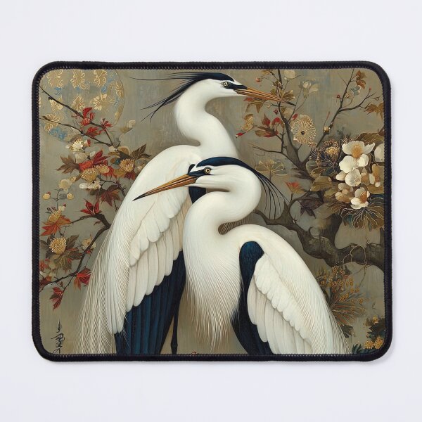 Item preview, Emerald Herons on Misty Pond designed and sold by bloorose.