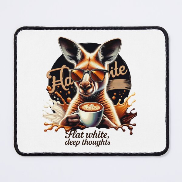 Item preview, Coffee Kangaroo – Flat White and Deep Thoughts Retro Art designed and sold by JenniferCreaArte .