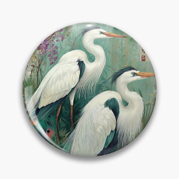 Item preview, Egret Elegance in Autumnal Bloom designed and sold by bloorose.