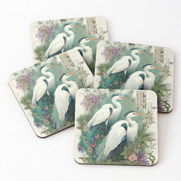 Item preview, Egret Elegance in Autumnal Bloom designed and sold by bloorose.