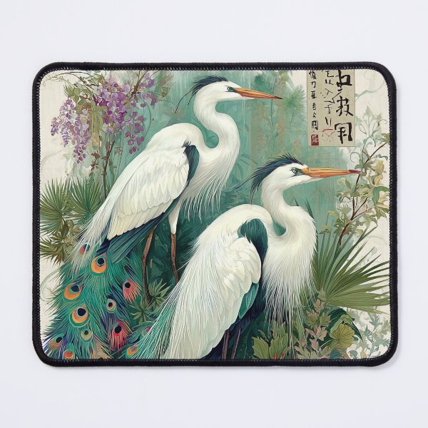Item preview, Egret Elegance in Autumnal Bloom designed and sold by bloorose.