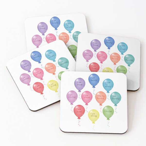 Item preview, Colorful balloons with positive affirmations designed and sold by NataliaVVV.